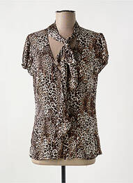 Chemisier manches courtes manches courtes marron GUESS femme