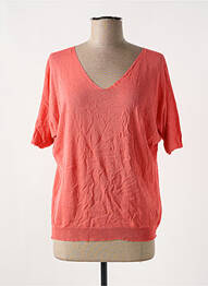 T-shirt col v manches courtes rouge BELLITA femme