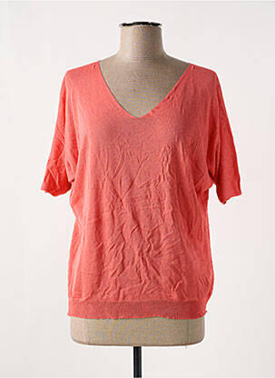 T-shirt col v manches courtes rouge BELLITA femme