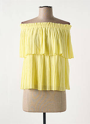 Top coupe fluide sans manche jaune GUESS femme