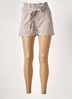 Short coupe droite taille haute beige ONLY femme