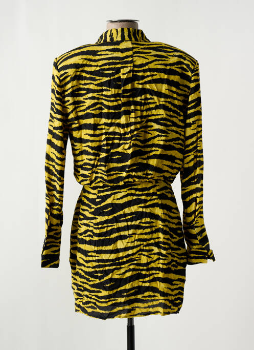 Robe courte manches longues manches longues jaune MANGO femme