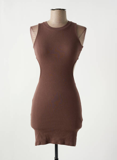 Robe courte sans manche sans manche marron SUBDUED femme