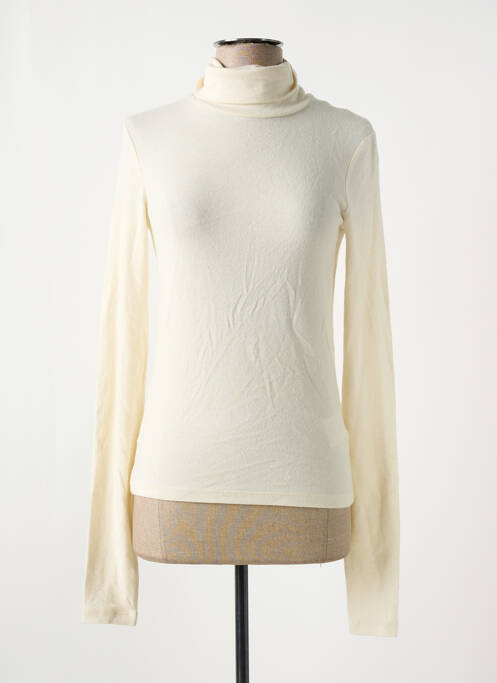 Pull col roulé beige YUGEN pour femme