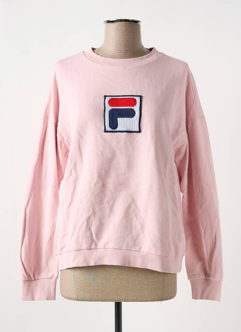 Pull col rond manches longues rose FILA femme