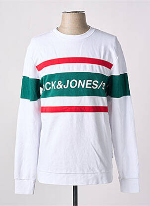 Sweat-shirt manches longues manches longues blanc JACK & JONES homme