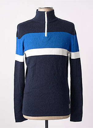 Pull maille tricot manches longues bleu TOM TAILOR homme