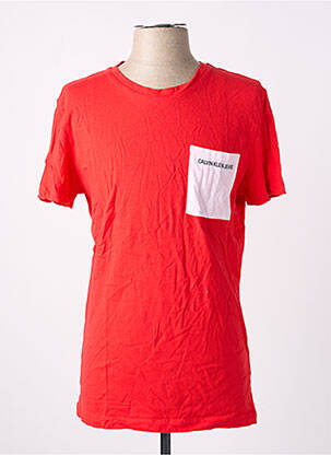 T-shirt coupe cintrée manches courtes rouge CALVIN KLEIN homme