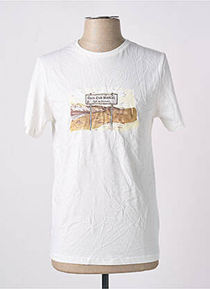 T-shirt coupe droite manches courtes blanc CYCLO CLUB MARCEL  homme