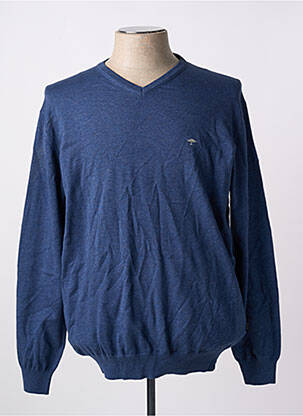 Pull col v manches longues bleu FYNCH-HATTON homme