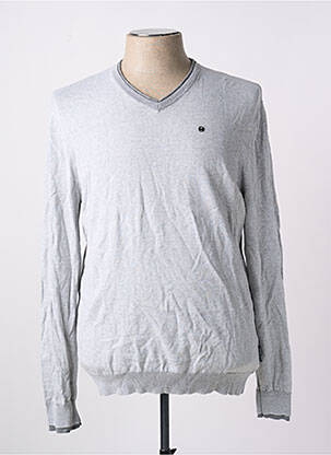 Pull tissage chiné manches longues gris KAPORAL homme