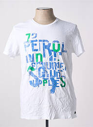 T-shirt coupe droite manches courtes blanc PETROL INDUSTRIES homme