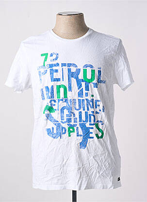 T-shirt coupe droite manches courtes blanc PETROL INDUSTRIES homme