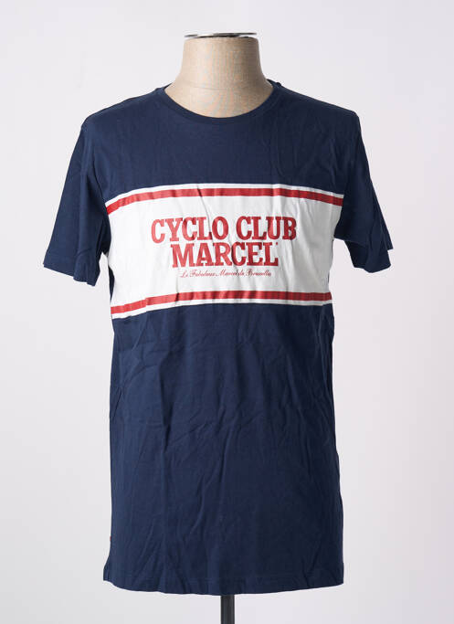 T-shirt coupe cintrée manches courtes bleu CYCLO CLUB MARCEL  homme