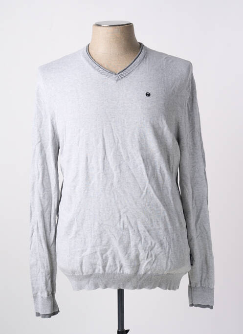 Pull col v manches longues gris KAPORAL homme