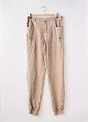 Pantalon droit tissage popeline taille normale marron VERO MODA femme