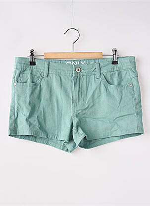 Short tissage denim taille normale vert ONLY femme