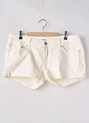 Short tissage denim taille basse beige ASTRID BLACK LABEL femme