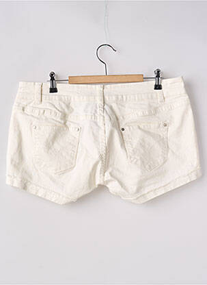 Short tissage denim taille basse beige ASTRID BLACK LABEL femme