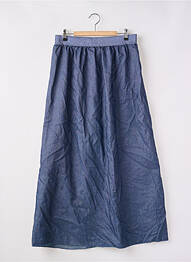 Jupe longue coupe évasée bleu BELLITA femme