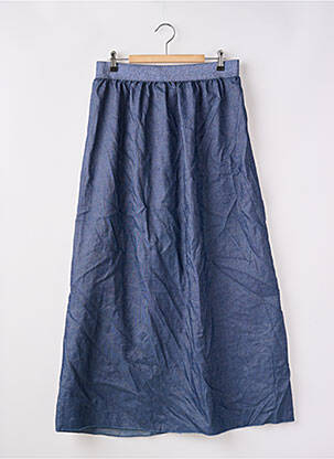 Jupe longue coupe évasée bleu BELLITA femme