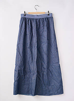 Jupe longue coupe évasée bleu BELLITA femme