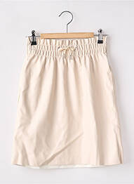 Jupe courte taille élastique beige VERO MODA femme