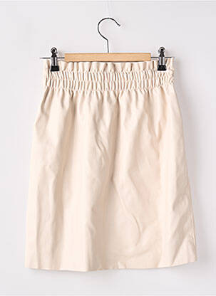 Jupe courte taille élastique beige VERO MODA femme