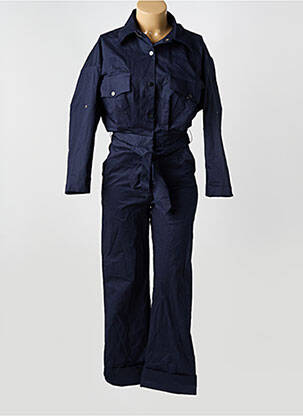 Combi-pantalon col chemisier manches 3/4 bleu ASTRID BLACK LABEL femme