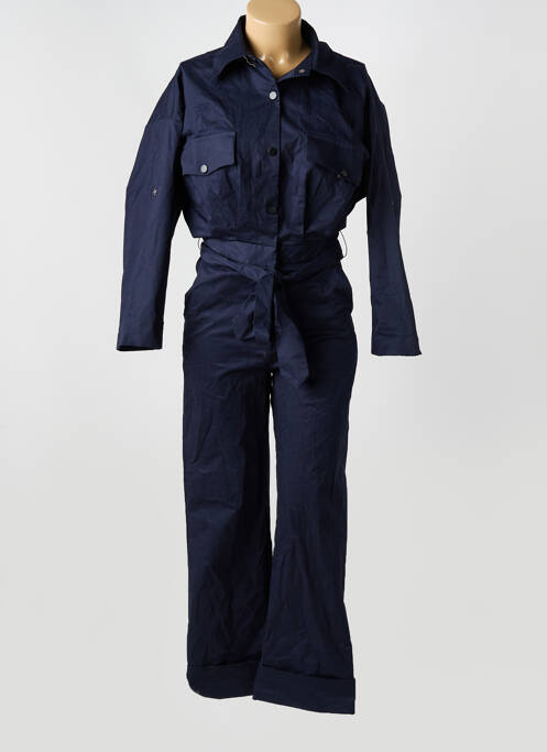 Combi-pantalon poches manches 3/4 bleu ASTRID BLACK LABEL femme
