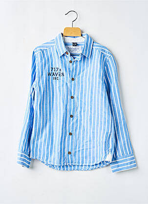 Chemise manches longues imprimé rayures bleu SEVENONESEVEN garcon