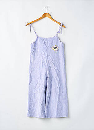 Salopette broderie fines bretelles violet PINATA PUM fille