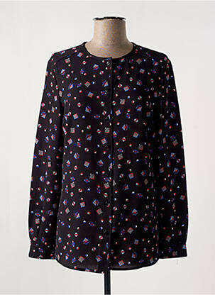 Chemisier tissage crêpe manches longues noir TINTA STYLE femme