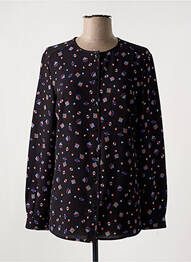 Chemisier tissage crêpe manches longues noir TINTA STYLE femme