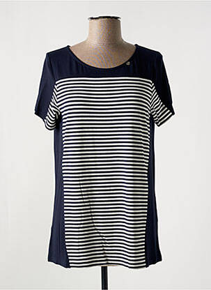 T-shirt stretch manches courtes bleu KALISSON femme