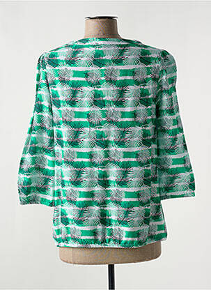 Blouse tissage popeline manches 3/4 vert THALASSA femme