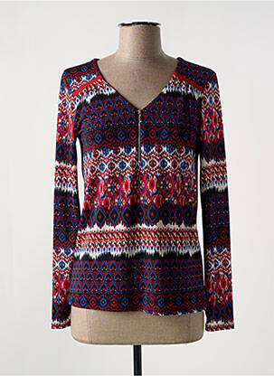 Blouse imprimé fantaisie manches longues bleu DIANE LAURY femme