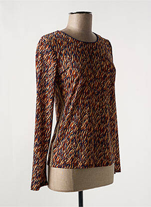 Top stretch manches longues marron DIANE LAURY femme