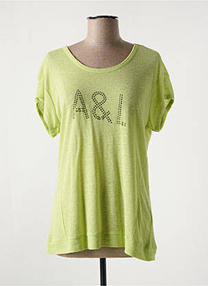 T-shirt coupe cintrée manches courtes vert AGATHE & LOUISE femme