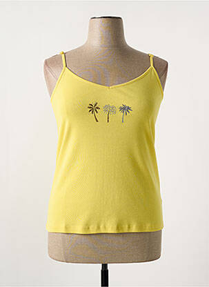 T-shirt stretch fines bretelles jaune THALASSA femme