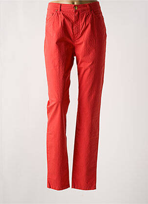 Pantalon slim tissage popeline taille normale rouge LCDN femme