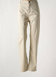Pantalon droit stretch taille haute beige IMPAQT femme
