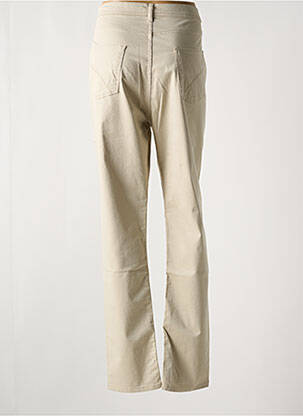 Pantalon droit stretch taille haute beige IMPAQT femme