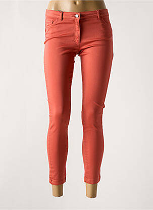 Pantalon slim tissage popeline taille normale orange THALASSA femme