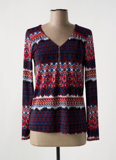 Blouse imprimé fantaisie manches longues bleu DIANE LAURY femme