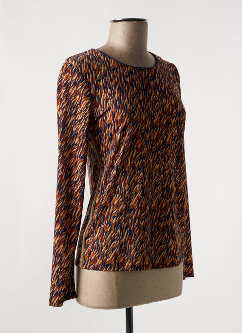 Top stretch manches longues marron DIANE LAURY femme