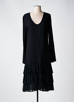 Robe mi-longue manches longues manches longues noir TWINSET femme