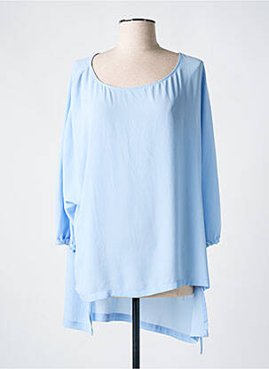 Blouse col rond manches 3/4 bleu CREA CONCEPT femme