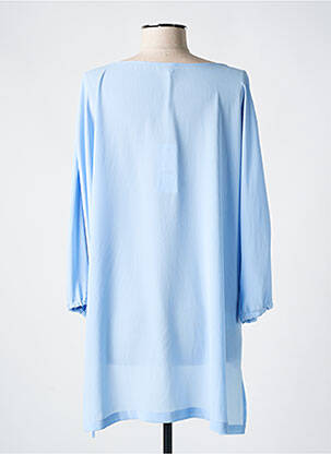 Blouse col rond manches 3/4 bleu CREA CONCEPT femme