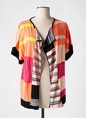 Gilet manches courtes coupe cintrée orange PIANURASTUDIO femme